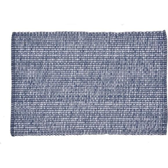 Cotton Placemats - Oversized Set of 6 Blue/White Two Tone Tablemats - Picture 5 of 8